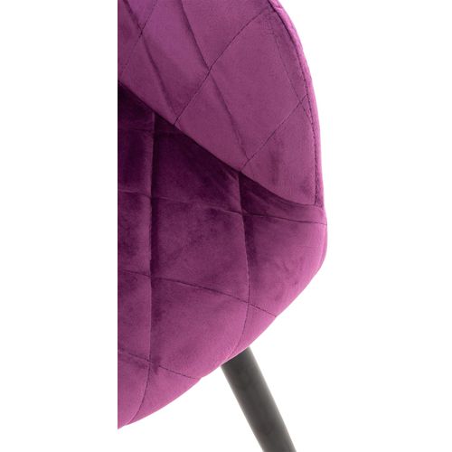 Chaise De Salle à Manger Design Retro Coutures Décoratives En Losanges Assise En Tissu Violet 10_0