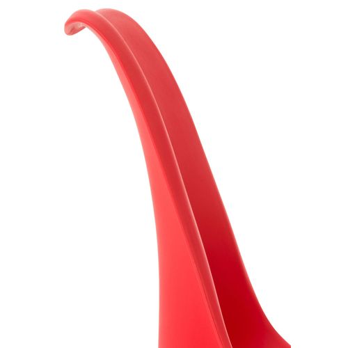 Chaise De Salle à Manger X1 Design Scandinave En Plastique Et Pvc Rouge Et Pieds En Bois Clair 10_