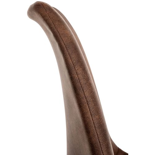 Chaise De Salle à Manger X1 Design Scandinave En Plastique Et Pvc Marron Et Pieds En Bois Clair 10