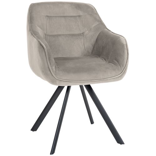 Chaise De Salle à Manger X1 Design Moderne Confortable En Velours Gris Piétement Stable à Quatre P