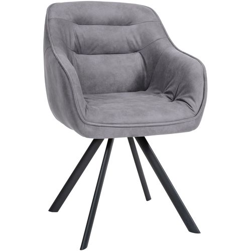 Chaise De Salle à Manger X1 Design Moderne Confortable En Velours Gris Piétement Stable à Quatre P