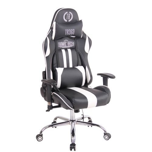 Fauteuil De Bureau Gamer Design Sportif Fonction De Massage Chauffant Avec Coussins En Pvc Noir