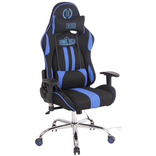 Fauteuil De Bureau Gamer Design Sportif Fonction De Massage Chauffant Avec Coussins En Tissu Noir