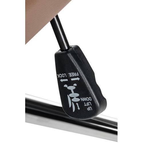 Fauteuil De Bureau En Cuir Véritable Marron Clair Surpiqûre Horizontale Et Pieds Métal Chromé 10_0