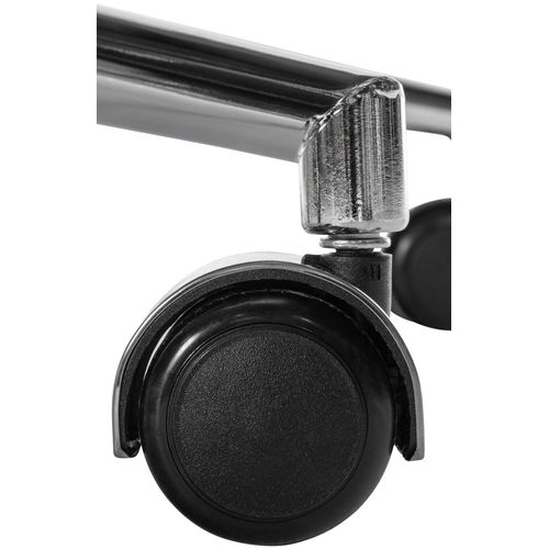 Fauteuil De Bureau En Cuir Véritable Couleur Café Surpiqûre Horizontale Et Pieds Métal Chromé 10_0