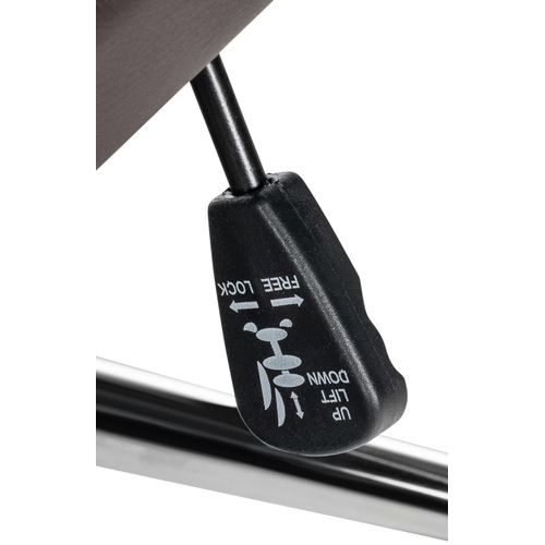 Fauteuil De Bureau En Cuir Véritable Couleur Café Surpiqûre Horizontale Et Pieds Métal Chromé 10_0