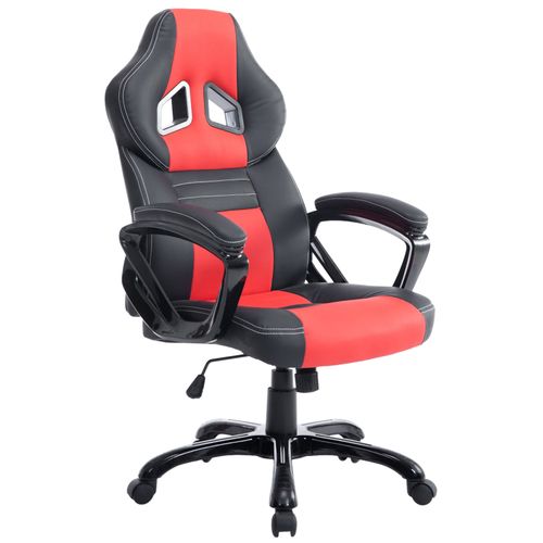 Fauteuil De Bureau Gaming Sur Roulettes Mécanisme D'inclinaison En Pvc Noir / Rouge Et Plastique 1