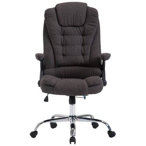 Fauteuil De Bureau XXL Sur Roulettes Confortablement Rembourrés Avec Accoudoirs En Tissu Gris Fonc