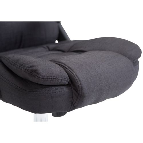 Fauteuil De Bureau XXL Sur Roulettes Confortablement Rembourrés Avec Accoudoirs En Tissu Noir Et M