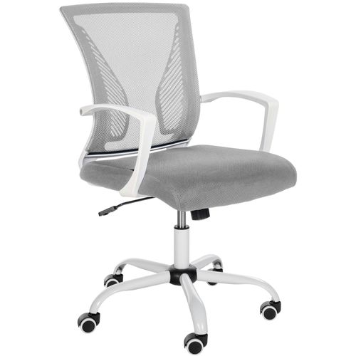 Chaise De Bureau Hauteur Réglable Avec Revêtement En Maille Respirante Microfibre Gris Clair Pieds