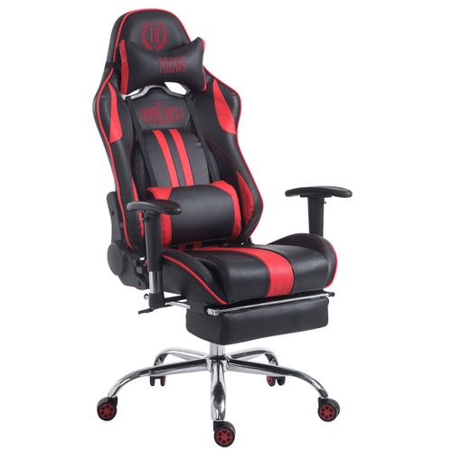 Fauteuil De Bureau Gamer Avec Repose-pieds Extensible Mécanisme De Bascule En Pvc Noir / Rouge 10_