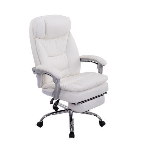 Fauteuil De Bureau Sur Roulettes XL Charge Max 160 Kg Avec Repose-pied Ajustable Assise En Pvc