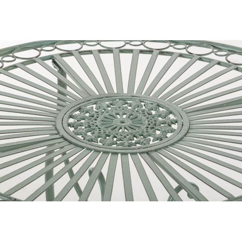 Table De Jardin Ronde Style Rustique En Fer Forgé Vert Vieilli 10_0003047