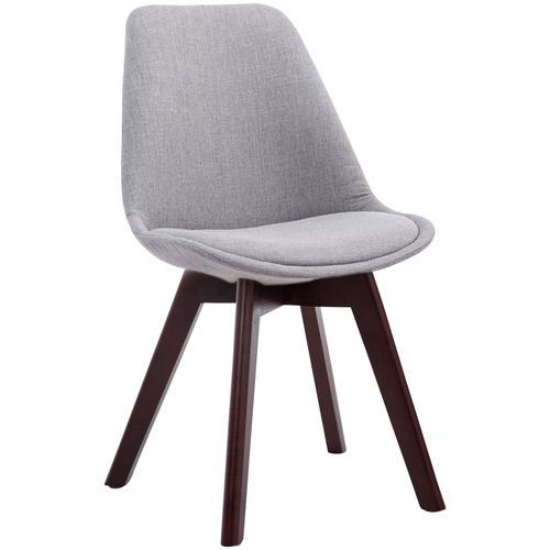 Chaise De Salle à Manger X1 Design Scandinave En Tissu Gris Et Piètement à 4 Pieds En Bois Marron