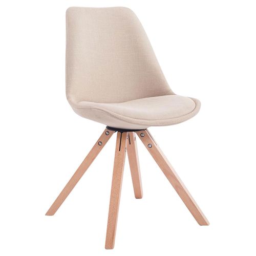Chaise De Salle à Manger Design Scandinave En Tissu Crème Et Pieds En Bois Clair Forme Carré 10_00