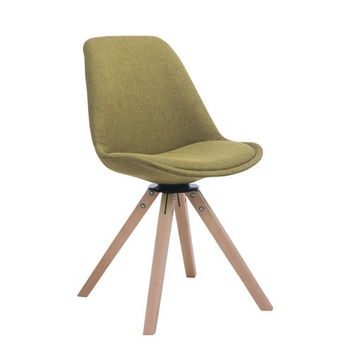 Chaise De Salle à Manger X1 Chaise Visiteur Assise Pivotant à 360° En Tissu Vert Piètement En Bois