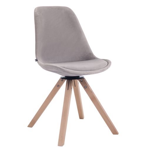 Chaise De Salle à Manger X1 Chaise Visiteur Assise Pivotant à 360° En Velours Gris Piètement En Bo
