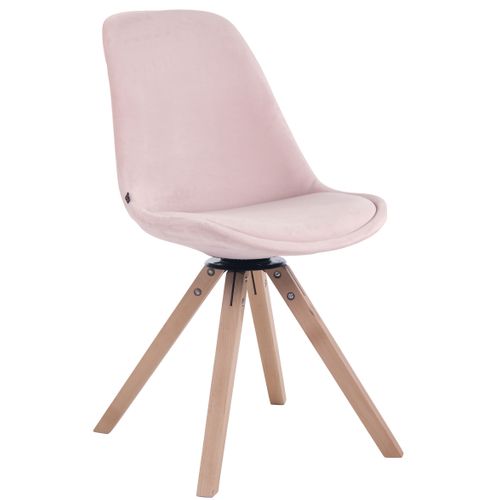 Chaise De Salle à Manger X1 Chaise Visiteur Assise Pivotant à 360° En Velours Rose Piètement En Bo