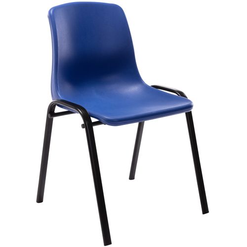 Chaise Visiteur Empilable Salle D'attente En Plastique Bleu Et Métal 10_0003731