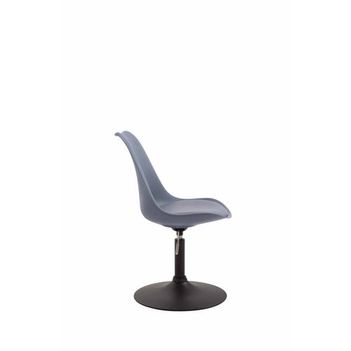 Chaise De Salle à Manger X1 Pivotante Hauteur Réglable En Plastique Gris Et Pied Trompette En Métal