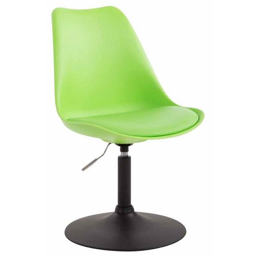 Chaise De Salle à Manger X1 Pivotante Hauteur Réglable En Plastique Vert Et Pied Trompette En Méta