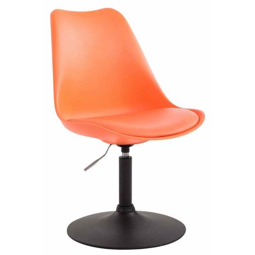 Chaise De Salle à Manger X1 Pivotante Hauteur Réglable En Plastique Orange Et Pied Trompette En Mé