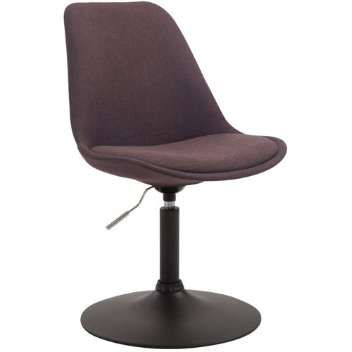 Chaise De Salle à Manger X1 Pivotante Hauteur Réglable En Tissu Marron Et Pied Trompette En Métal