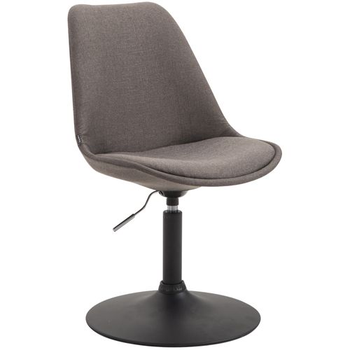 Chaise De Salle à Manger X1 Pivotante Hauteur Réglable En Tissu Gris Foncé Et Pied Trompette En Mé