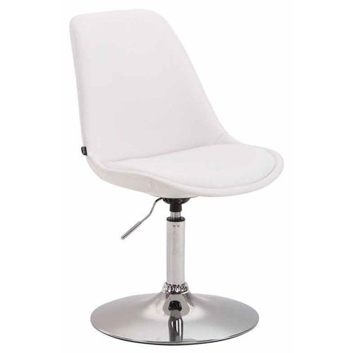Chaise De Salle à Manger X1 Pivotante Hauteur Réglable En Pvc Blanc Et Pied Trompette En Métal Chr