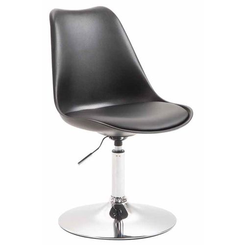 Chaise De Salle à Manger X1 Pivotante Hauteur Réglable En Plastique Noir Et Pied Trompette En Méta