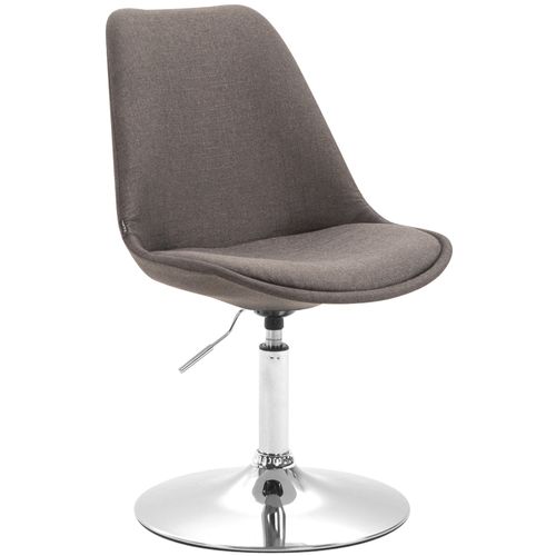 Chaise De Salle à Manger X1 Pivotante Hauteur Réglable En Tissu Gris Foncé Et Pied Trompette En Mé