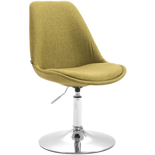 Chaise De Salle à Manger X1 Pivotante Hauteur Réglable En Tissu Vert Et Pied Trompette En Métal Ch