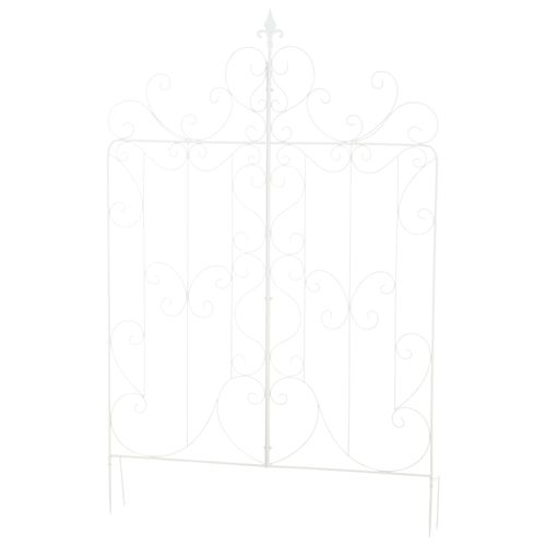 Treillis Décoration De Jardin Rosier Plantes Grimpantes 133 Cm En Métal Blanc 10_0003889