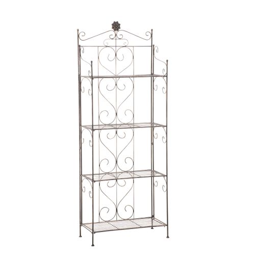 Etagère Sur 4 Niveaux Rangement Style Rustique 160x60 Cm En Métal Bronze 10_0003913