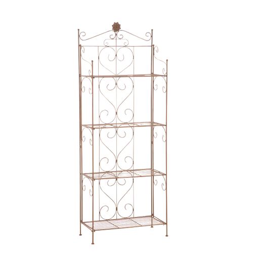Etagère Sur 4 Niveaux Rangement Style Rustique 160x60 Cm En Métal Marron Vieilli 10_0003914