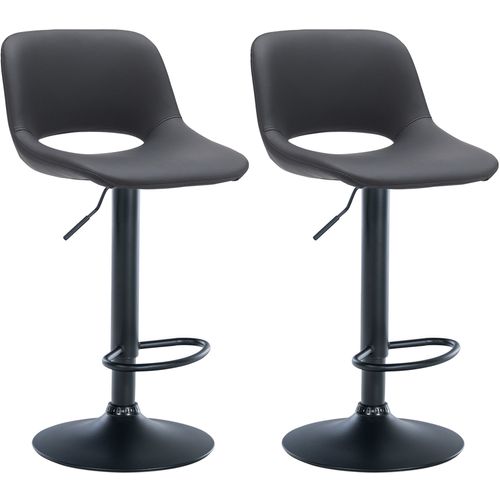 Tabourets De Bar Chaises Haute X2 Avec Repose-pieds En Pvc Noir Piètement Métallique Noir 10_00040