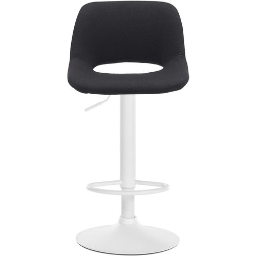 Tabourets De Bar Chaises Haute X2 Avec Repose-pieds En Tissu Noir Piètement Métallique Blanc 10_00