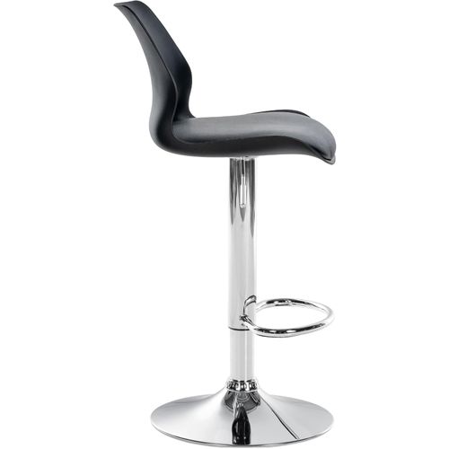Lot De 2 Tabourets De Bar Avec Repose-pieds Hauteur Réglable Pivotant En Pvc Et Plastique Noir