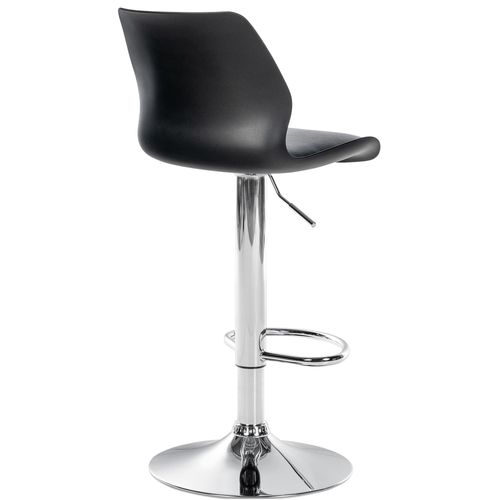 Lot De 2 Tabourets De Bar Avec Repose-pieds Hauteur Réglable Pivotant En Pvc Et Plastique Noir
