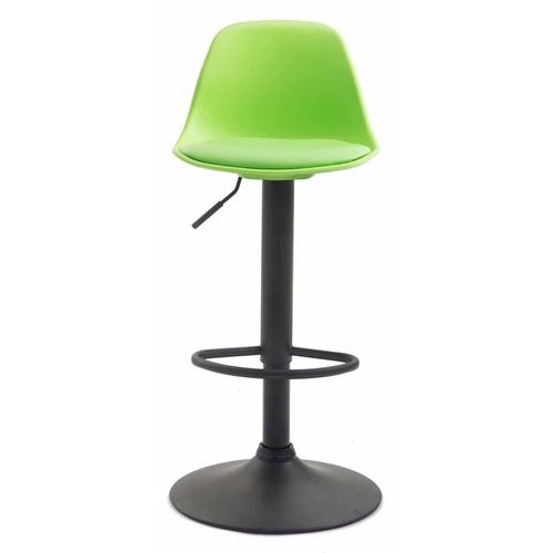 Lot De 2 Tabourets De Bar Moderne Et Confortable Assise En Pvc Vert Coque En Plastique Et Pieds