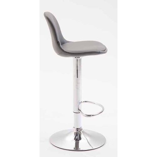 Lot De 2 Tabourets De Bar Moderne Et Confortable Assise En Pvc Gris Coque En Plastique Et Pieds
