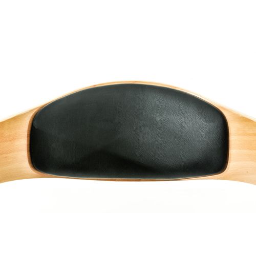 Lot De 2 Tabourets De Bar Design Scandinave En Pvc Noir Et Structure En Bois Couleur Clair 10_0004