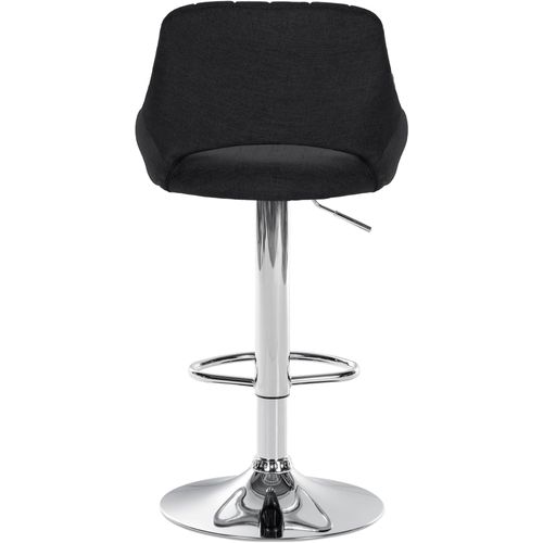 Lot De 2 Tabourets De Bar Avec Repose-pieds Pivotant Et Réglable En Tissu Noir Et Métal 10_0004354