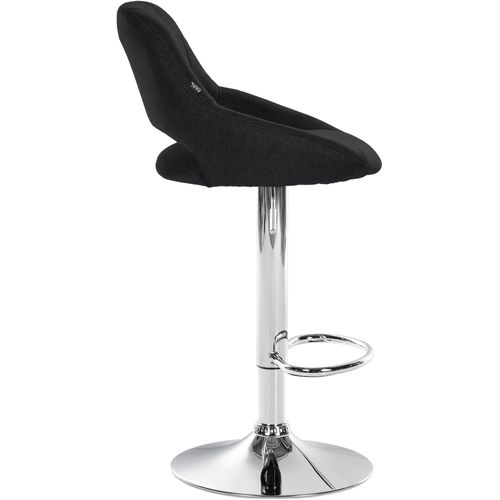 Lot De 2 Tabourets De Bar Avec Repose-pieds Pivotant Et Réglable En Tissu Noir Et Métal 10_0004354