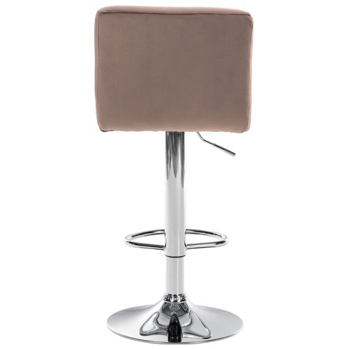 Lot De 2 Tabourets De Bar En Velours Marron Avec Coutures Décoratives Pied En Trompette Métal Chromé