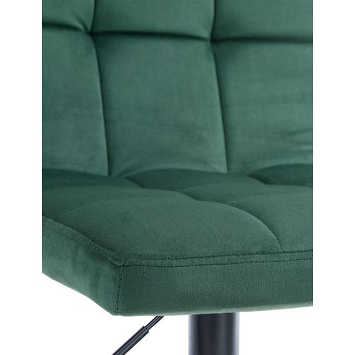 Lot De 2 Tabourets De Bar En Velours Vert Avec Coutures Décoratives Pied En Trompette Métal Noir 1