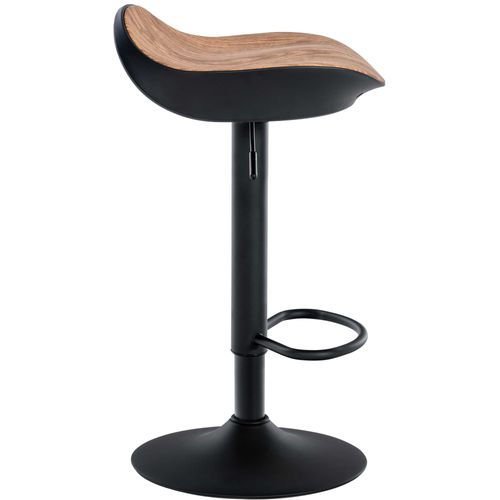 Tabouret De Bar X1 Forme Ergonomique En Pvc Couleur Bois Et Pieds En Métal Noir 10_0004529