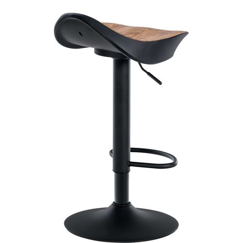 Tabouret De Bar X1 Forme Ergonomique En Pvc Couleur Bois Et Pieds En Métal Noir 10_0004529