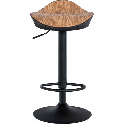 Tabouret De Bar X1 Forme Ergonomique En Pvc Couleur Bois Et Pieds En Métal Noir 10_0004529