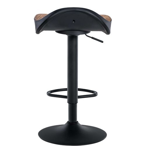 Tabouret De Bar X1 Forme Ergonomique En Pvc Couleur Bois Et Pieds En Métal Noir 10_0004529